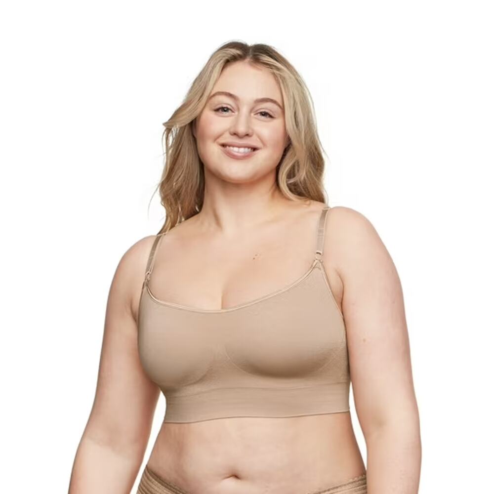 Warner's Simply Perfect Beige No Dig Band Convertible Seamless Wire-Free Bra 2X
